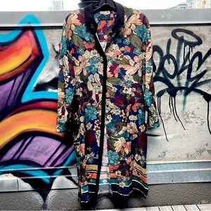 Zara Floral Shirt Dress with Pockets